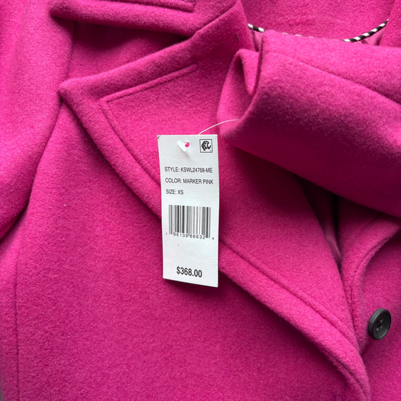 Kate Spade Women's XS Wool Marker Pink Single-Breasted Coat NWT but Damaged - Picture 6 of 8